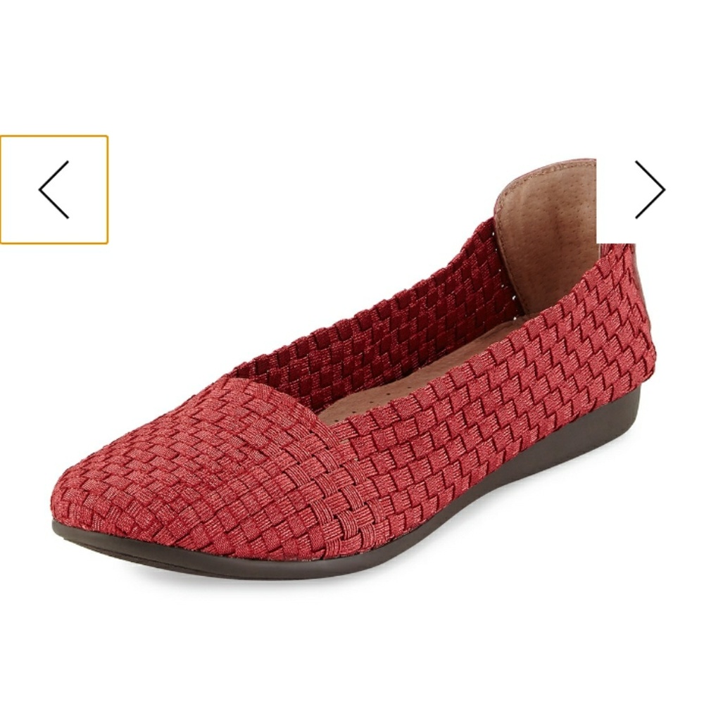 Taryn Rose Belicia Stretch-Woven Flat, Red